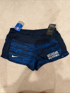 NWT Nike Michigan Wolverines Navy Blue Dri-FIT Women's Athletic Shorts